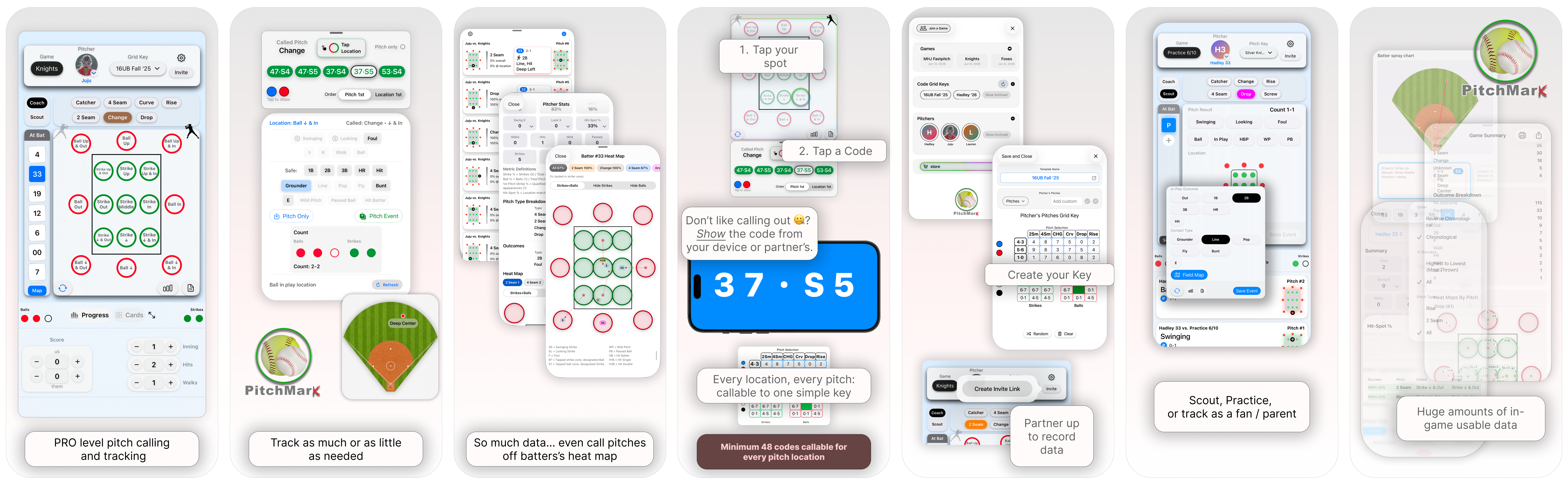 PitchMark app feature collage